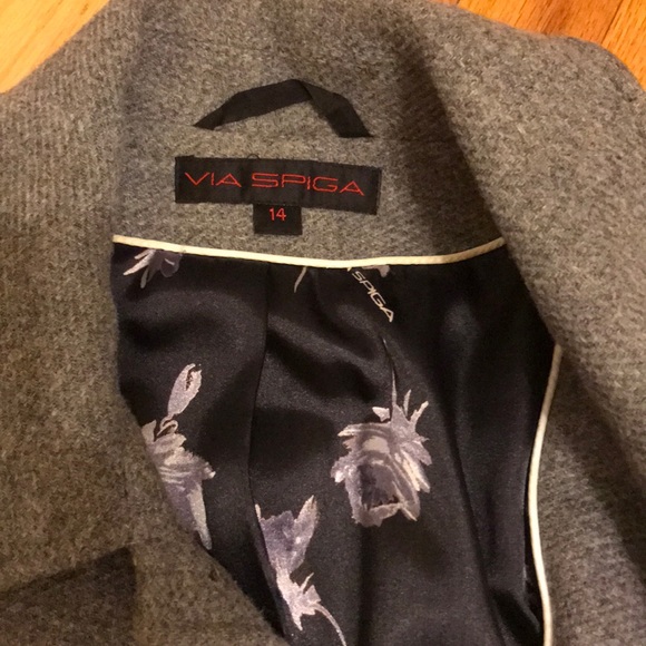 VIA SPIGA gray, buttoned up coat, wool, polyester - Picture 5 of 8